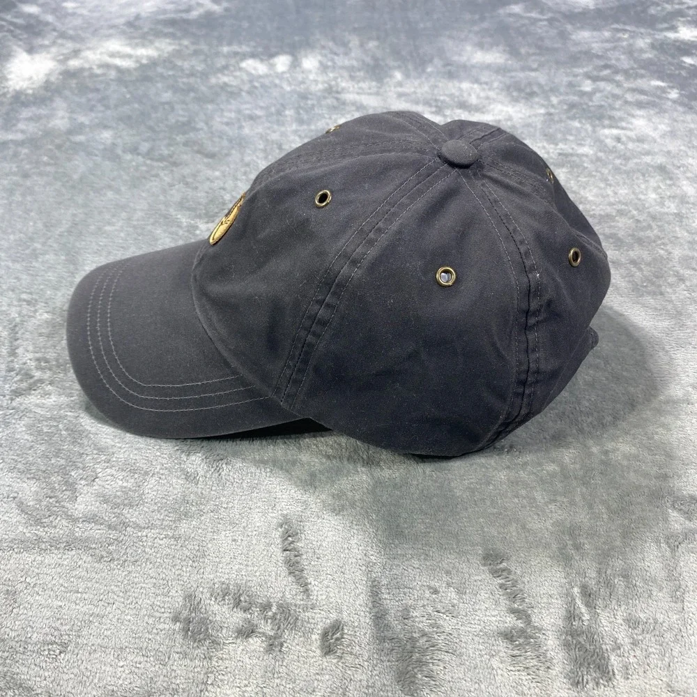 Fjallraven Cap Hat Strapback S/M Dark Grey Helags Leather Fox Logo Sweden Flag